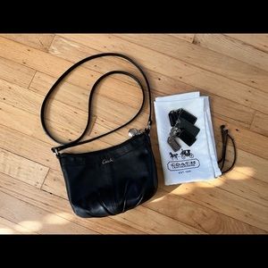 Authentic Coach Mini Crossbody Leather Bag (Black and Purple)